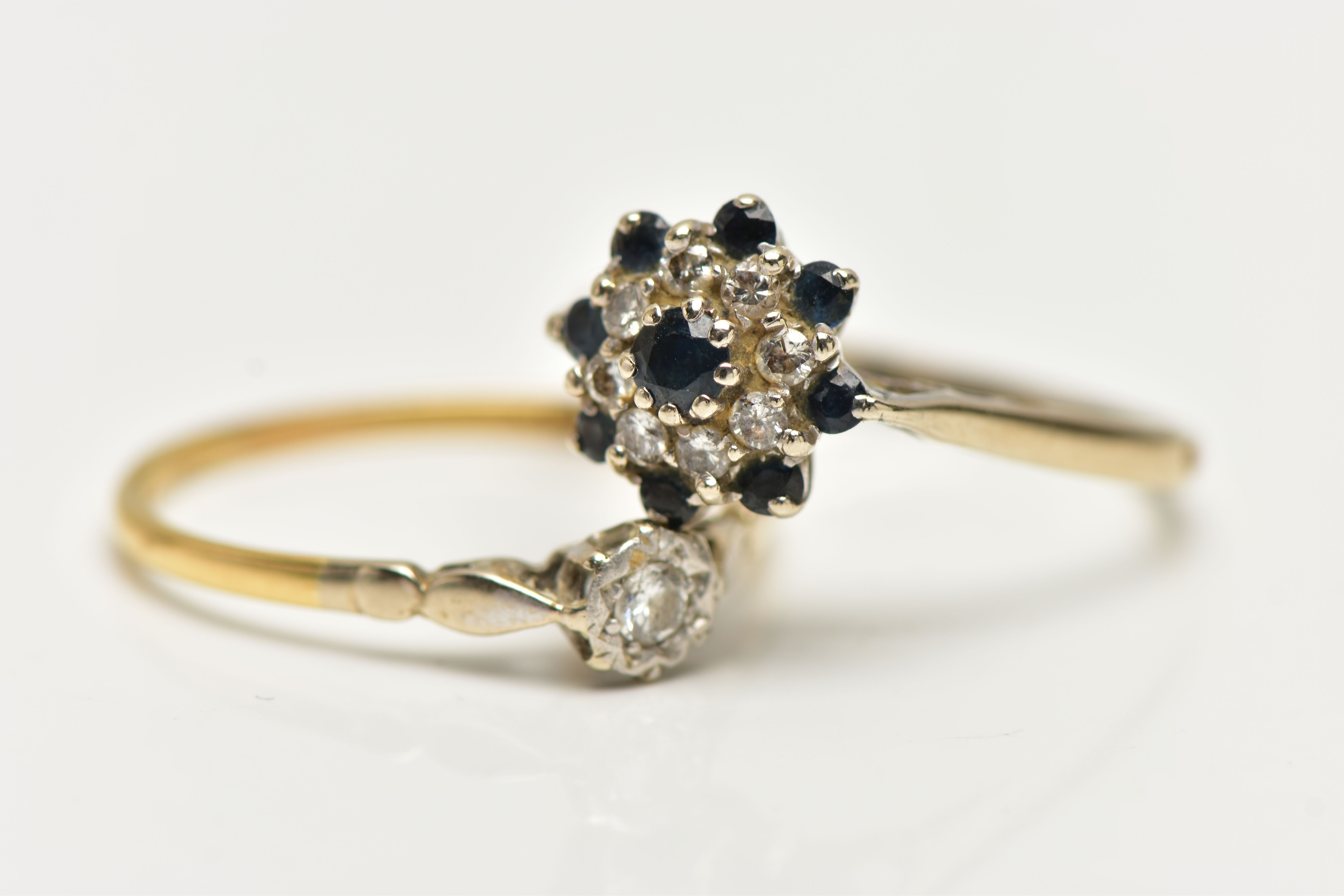 TWO GEM SET RINGS, to include a diamond single stone ring, set with a round brilliant cut diamond, - Image 2 of 4