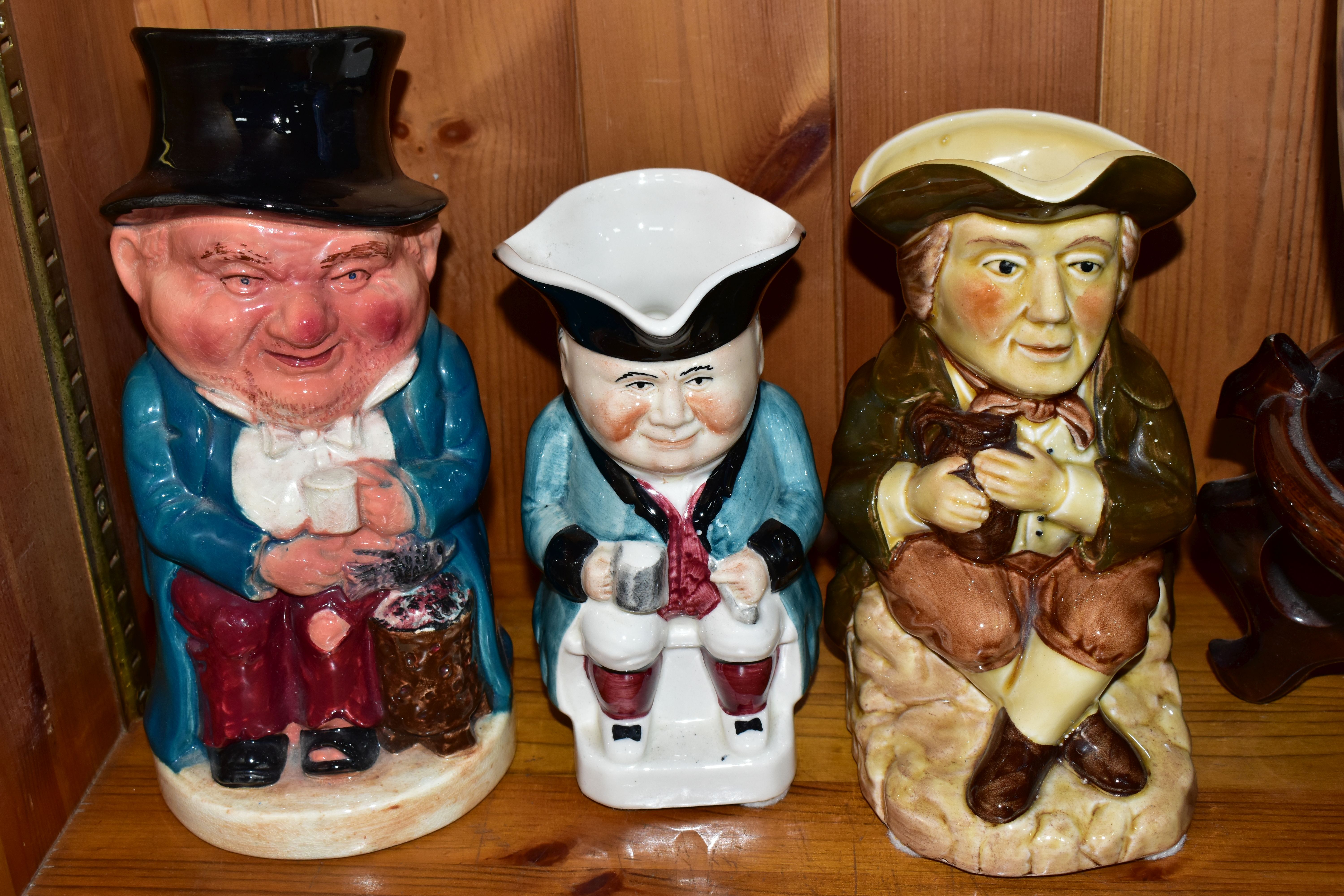 EIGHT CHARACTER AND TOBY JUGS, comprising Royal Doulton character jugs: Leprechaun D6847, - Image 4 of 6