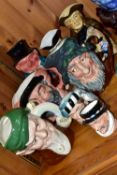 EIGHT CHARACTER AND TOBY JUGS, comprising Royal Doulton character jugs: Leprechaun D6847,