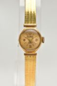 A LADYS YELLOW METAL 'LOUIS PHILIPPE' WRISTWATCH, manual wind, round gold dial signed 'Louis