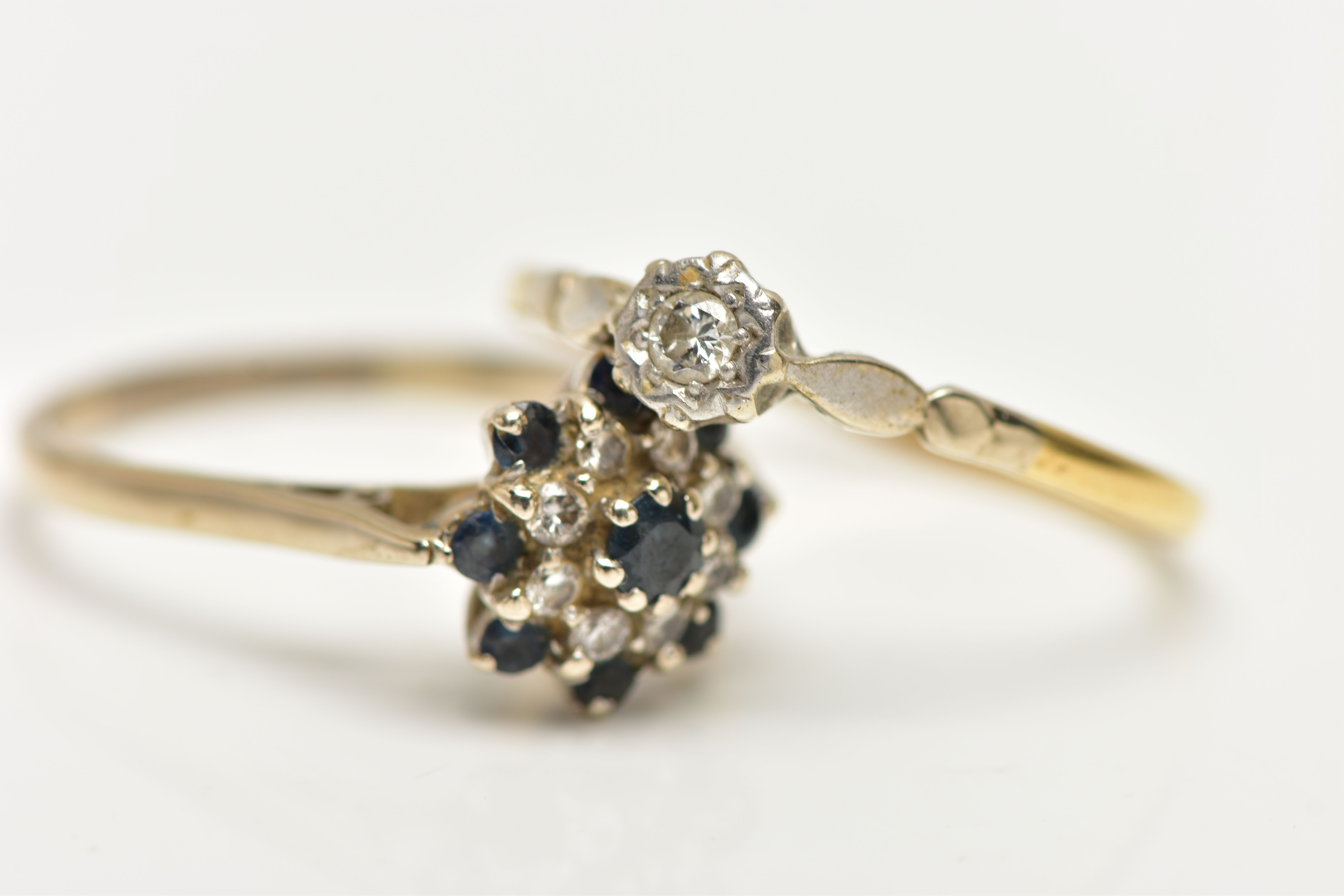 TWO GEM SET RINGS, to include a diamond single stone ring, set with a round brilliant cut diamond, - Image 3 of 4