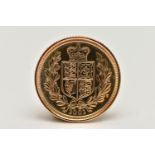 A 2002 TIMOTHY NOAD DESIGN GOLD HALF SOVEREIGN 3.99 gram, 91.67 fine, 19.30mm diameter, 61.347