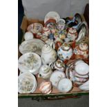 TWO BOXES OF ORIENTAL TEA WARES, to include a twenty five piece eggshell tea set decorated with