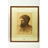 ALPHONSE LEGROS (FRANCE 1837-1911) 'TETE D'HOMME' a head and shoulders portrait of a male figure,