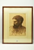ALPHONSE LEGROS (FRANCE 1837-1911) 'TETE D'HOMME' a head and shoulders portrait of a male figure,