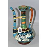 A WILEMAN & CO FOLEY 'INTARSIO' PERSIAN STYLE COFFEE POT, No. 3053, decorated with coloured bands,
