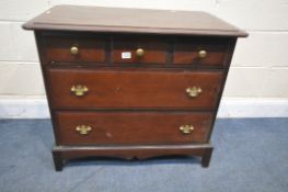 A STAG MINSTREL CHEST OF THREE DRAWERS, width 82cm x depth 47cm x height 72cm (condition - surface