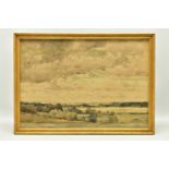 DAVID THOMSON MUIRHEAD (1867-1930) 'DISTANT VIEW OF DEDHAM, ESSEX', a landscape view across open