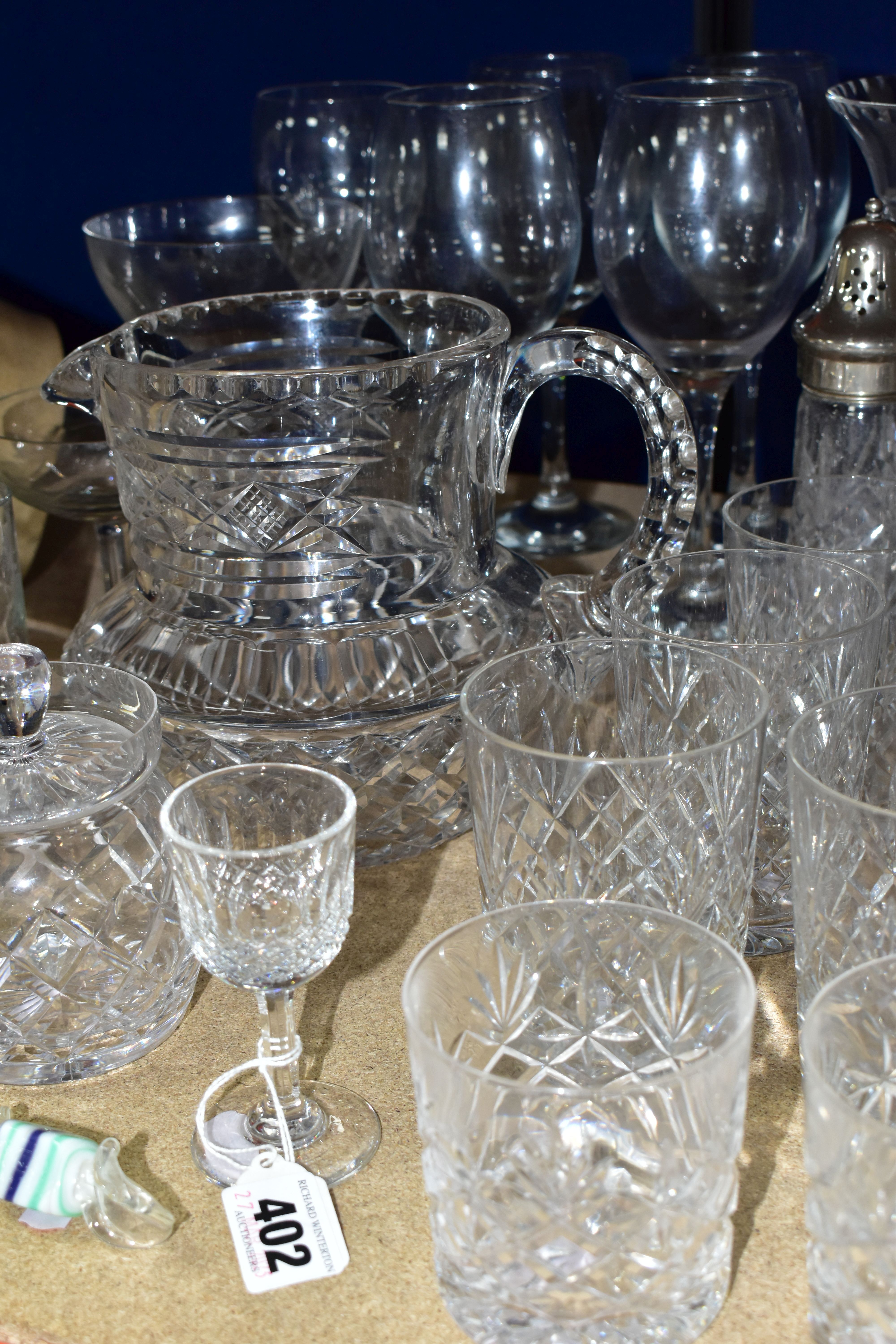 A GROUP OF CUT CRYSTAL AND OTHER GLASSWARES, over thirty pieces to include a set of four Waterford - Image 4 of 6