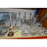 A COLLECTION OF CUT CRYSTAL AND GLASSWARE, comprising a boxed Royal Doulton Newbury pattern vase,