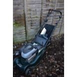 A HAYTER 41 E/S PETROL SELF PROPELLED ROLLER LAWNMOWER, with key start, charger and engine oil (