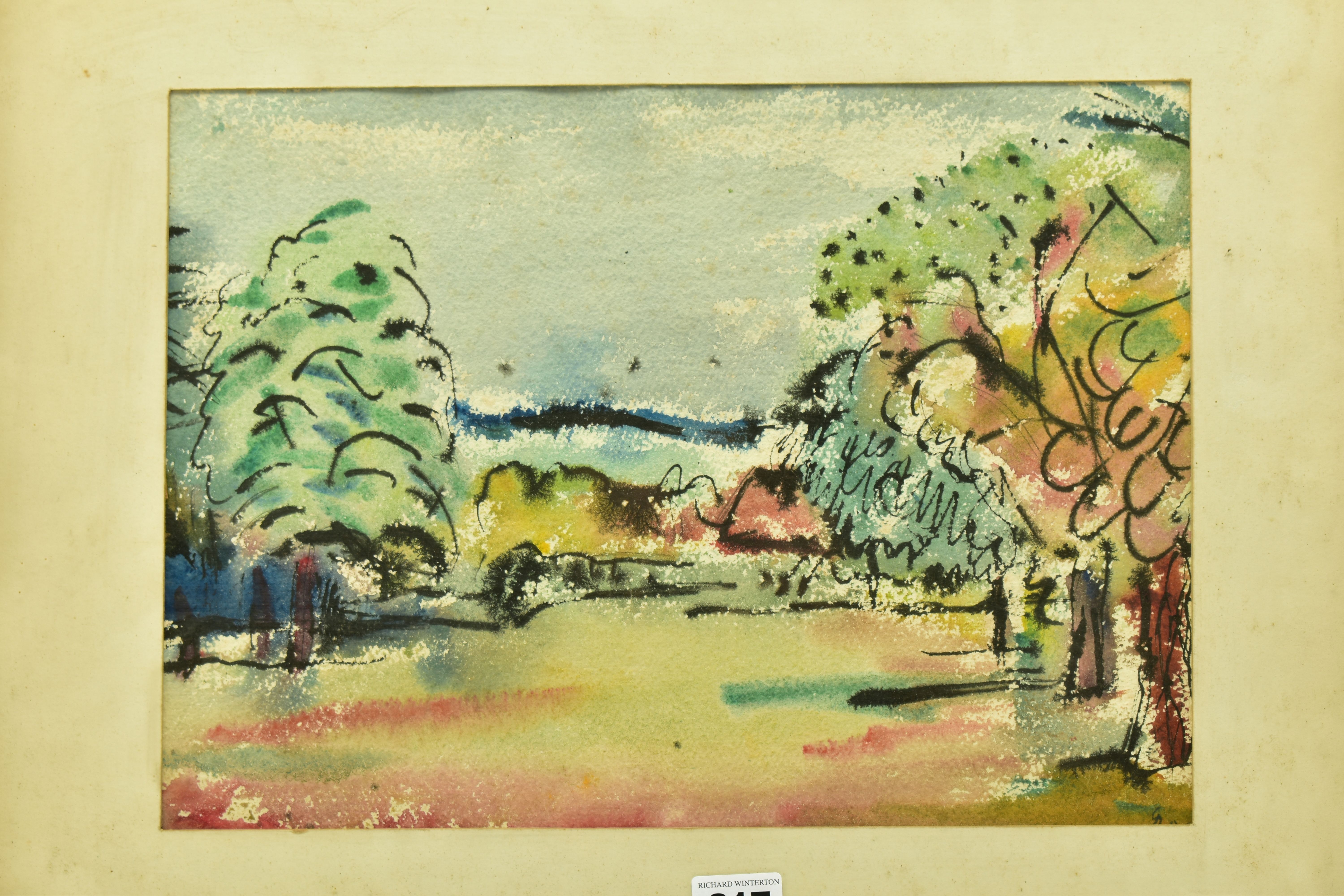 DR G.H. ROSE (20TH CENTURY) 'PARK AT GRANGE COURT, CHIGWELL', a colourful landscape, initialled - Image 2 of 5