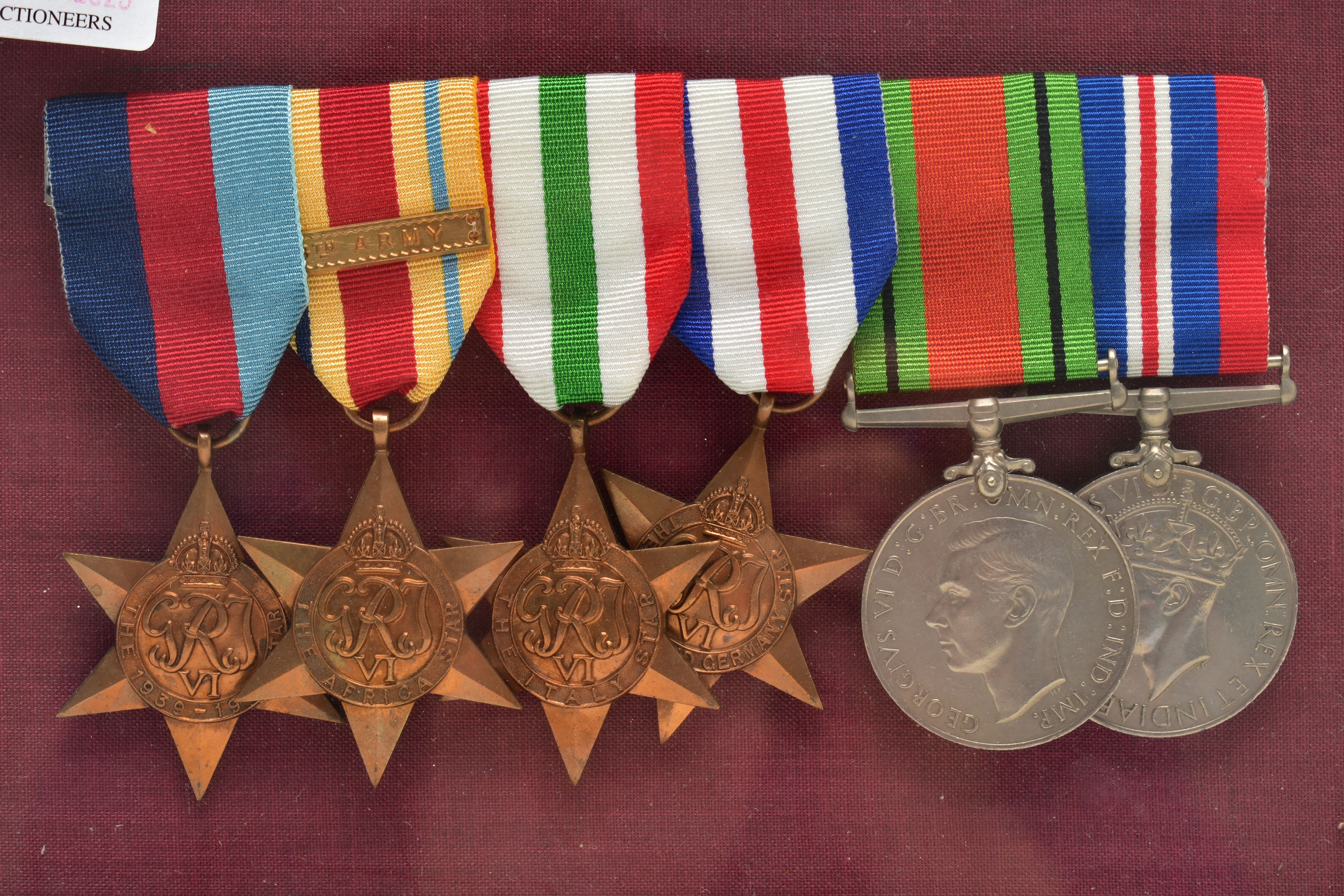 A SET OF SIX WORLD WAR II FRAMED MEDALS, including 'The 1939 - 1945 star', 'The Africa Star', 'The - Image 2 of 2