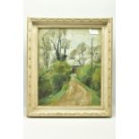 HARRY M. TURNER (20TH CENTURY) 'LOCHRANZA', a rural pathway leading to a barn, signed bottom left,
