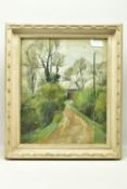 HARRY M. TURNER (20TH CENTURY) 'LOCHRANZA', a rural pathway leading to a barn, signed bottom left,