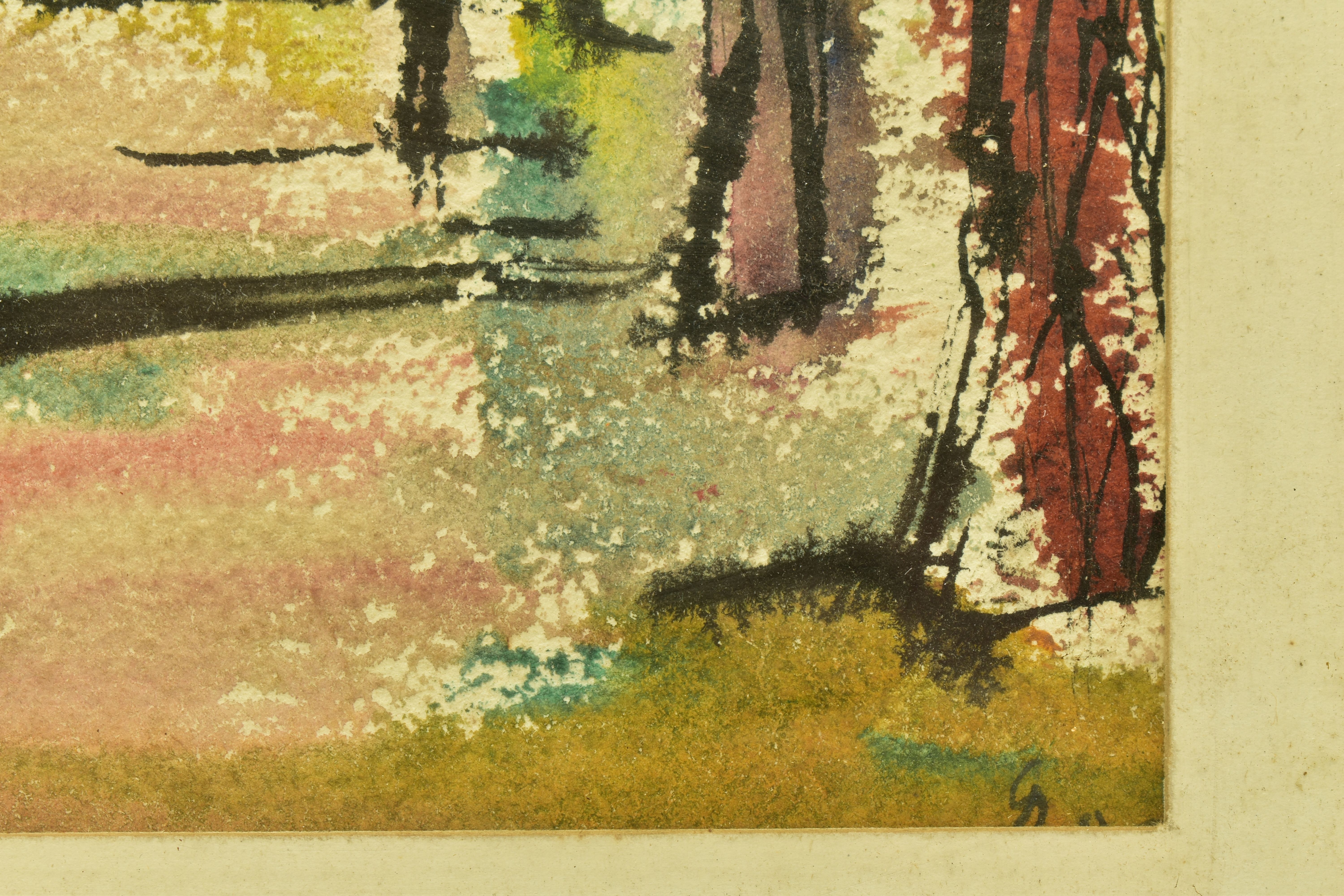 DR G.H. ROSE (20TH CENTURY) 'PARK AT GRANGE COURT, CHIGWELL', a colourful landscape, initialled - Image 3 of 5