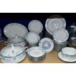 A FIFTY SEVEN PIECE NORITAKE BLUE HILL DINNER SERVICE, pattern no 2482, comprising two tureens, a