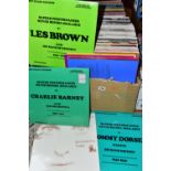 TWO BOXES AND A CASE CONTAINING OVER ONE HUNDRED AND SEVENTY LPs ON THE RCA, VERVE, VOGUE, LONDON,