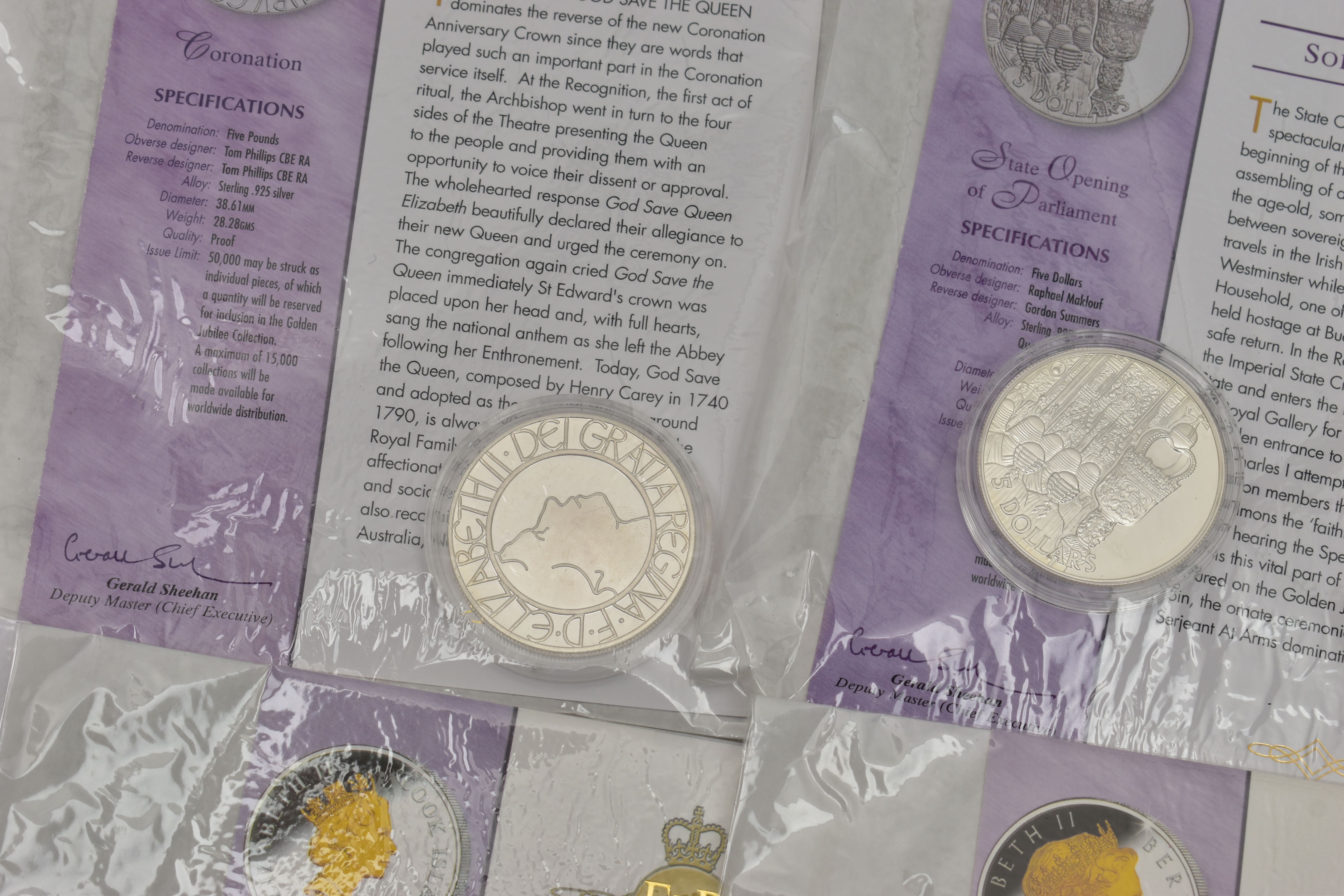 A QUANTITY OF ROYAL MINT PROOF CROWN SIZE COINS QUEEN ELIZABETH II GOLDEN JUBILEE COLLECTION WITH - Image 5 of 11