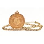A 9CT GOLD MEDALLION, a yellow gold circular medal signed 'Mitchells & Butlers Recreation Club',