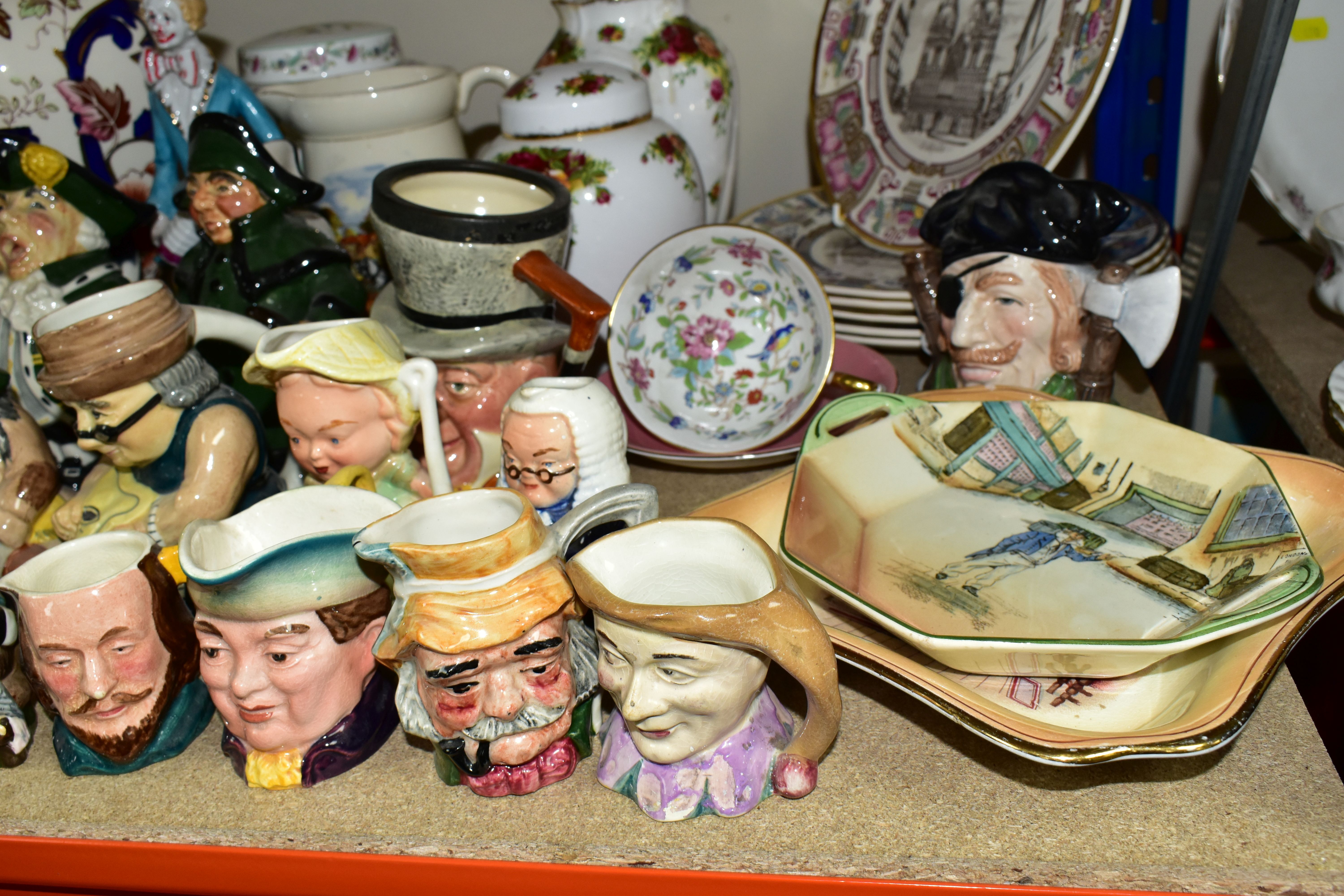 A LARGE COLLECTION OF TOBY JUGS, CHARACTER JUGS, VASES AND CABINET PLATES, comprising a set of six - Image 2 of 10