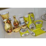 AYNSLEY 'ORCHARD GOLD' PATTERN GIFTWARE TOGETHER WITH A GROUP OF CARLTONWARE TRINKET BOXES,