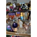 TWO BOXES OF PERFUME BOTTLES, most are empty, some have contents/part contents, to include a