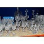 A QUANTITY OF CUT CRYSTAL AND OTHER GLASSWARES, over forty five pieces to include a set of ten