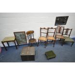 A SELECTION OF OCCASIONAL FURNITURE, to include five various chair that's mainly Edwardian, a