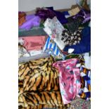 SIX BOXES OF ASSORTED FABRIC AND VINTAGE PATTERNED MATERIAL, to include an assortment of colours and