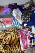 SIX BOXES OF ASSORTED FABRIC AND VINTAGE PATTERNED MATERIAL, to include an assortment of colours and
