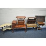 A SELECTION OF OCCASIONAL FURNITURE, to include a hardwood oriental telephone table, painted