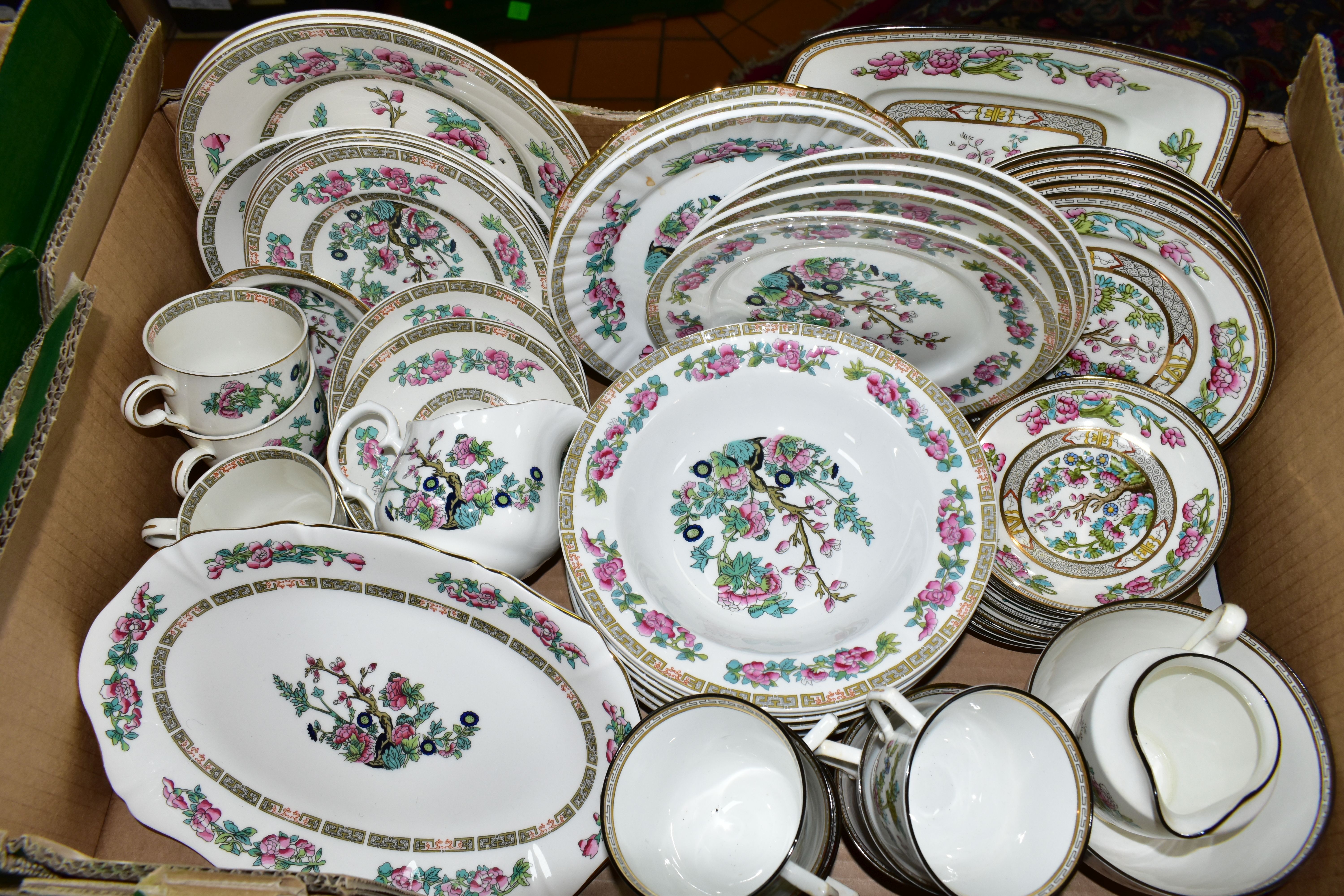 SIX BOXES OF ASSORTED TEA AND DINNER WARES ETC, to include Mayfair China 'Indian Tree' part dinner - Image 5 of 7