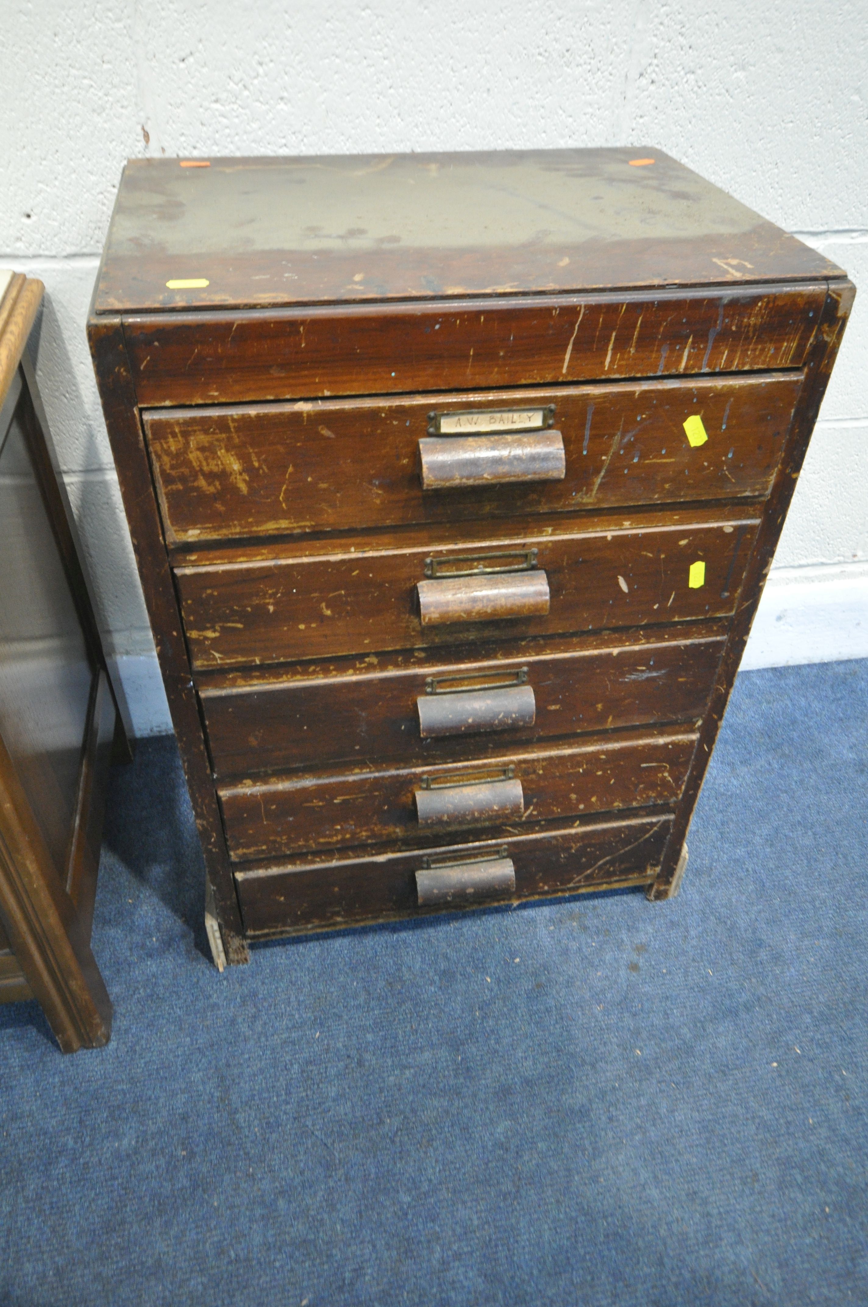 A 20TH CENTURY OAK BLANKET CHEST, the hinged lid with a later added top, width 90cm x depth 49cm x - Image 4 of 5