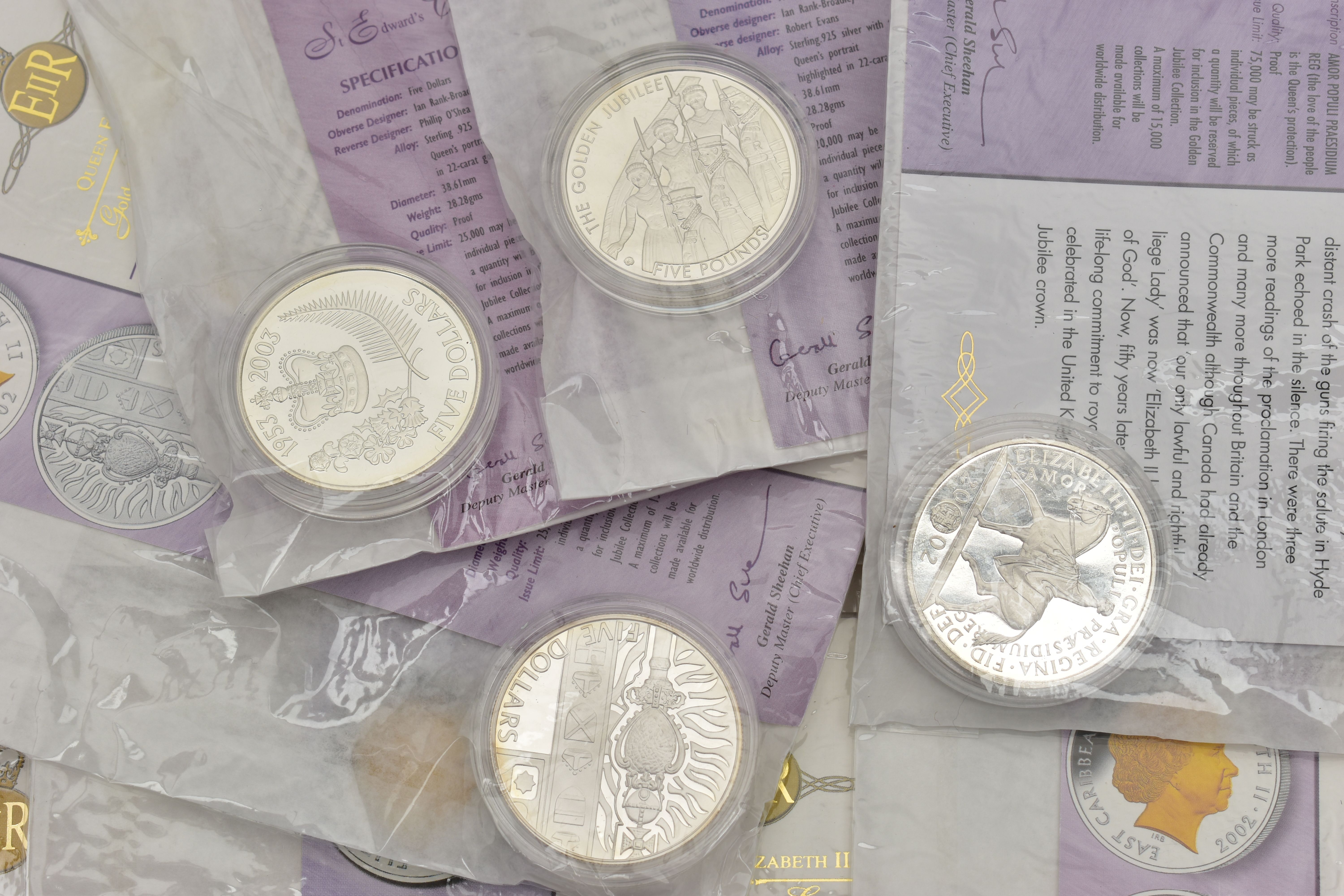 A QUANTITY OF ROYAL MINT PROOF CROWN SIZE COINS QUEEN ELIZABETH II GOLDEN JUBILEE COLLECTION WITH - Image 3 of 11