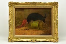 G. GREGORY (19TH CENTURY) A TERRIER WAITING FOR A RAT TO COME OUT OF A HOLE, a depiction of a