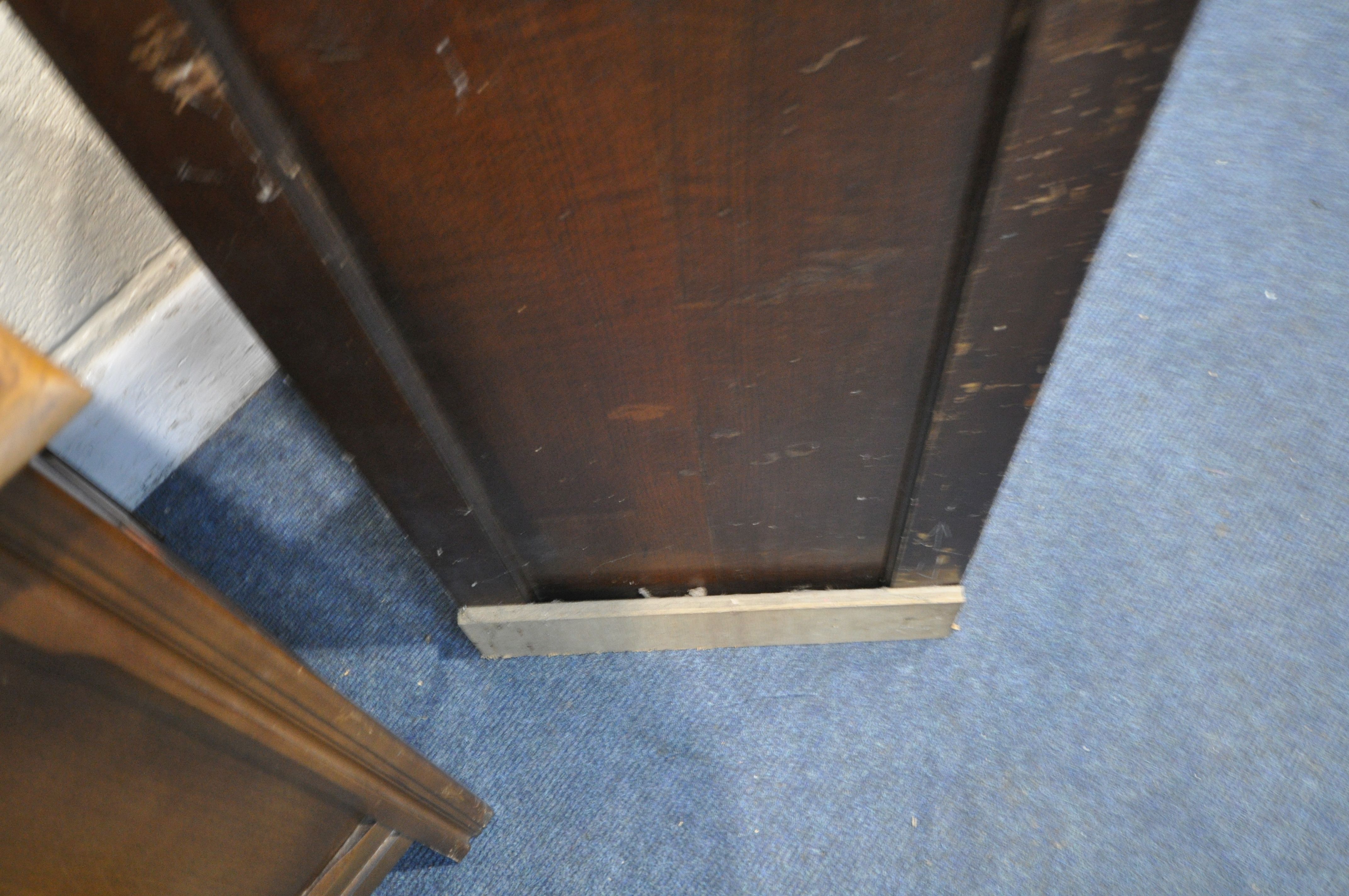 A 20TH CENTURY OAK BLANKET CHEST, the hinged lid with a later added top, width 90cm x depth 49cm x - Image 5 of 5