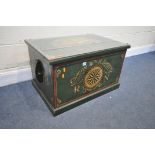 A LATE 20TH CENTURY PAINTED PINE BLANKET CHEST, reading Captain William S Bowman for the Royal navy,