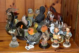 A COLLECTION OF BIRD ORNAMENTS, to include a Goebel Pied Wagtail 38025, Goebel 'Sister' 9810 and '
