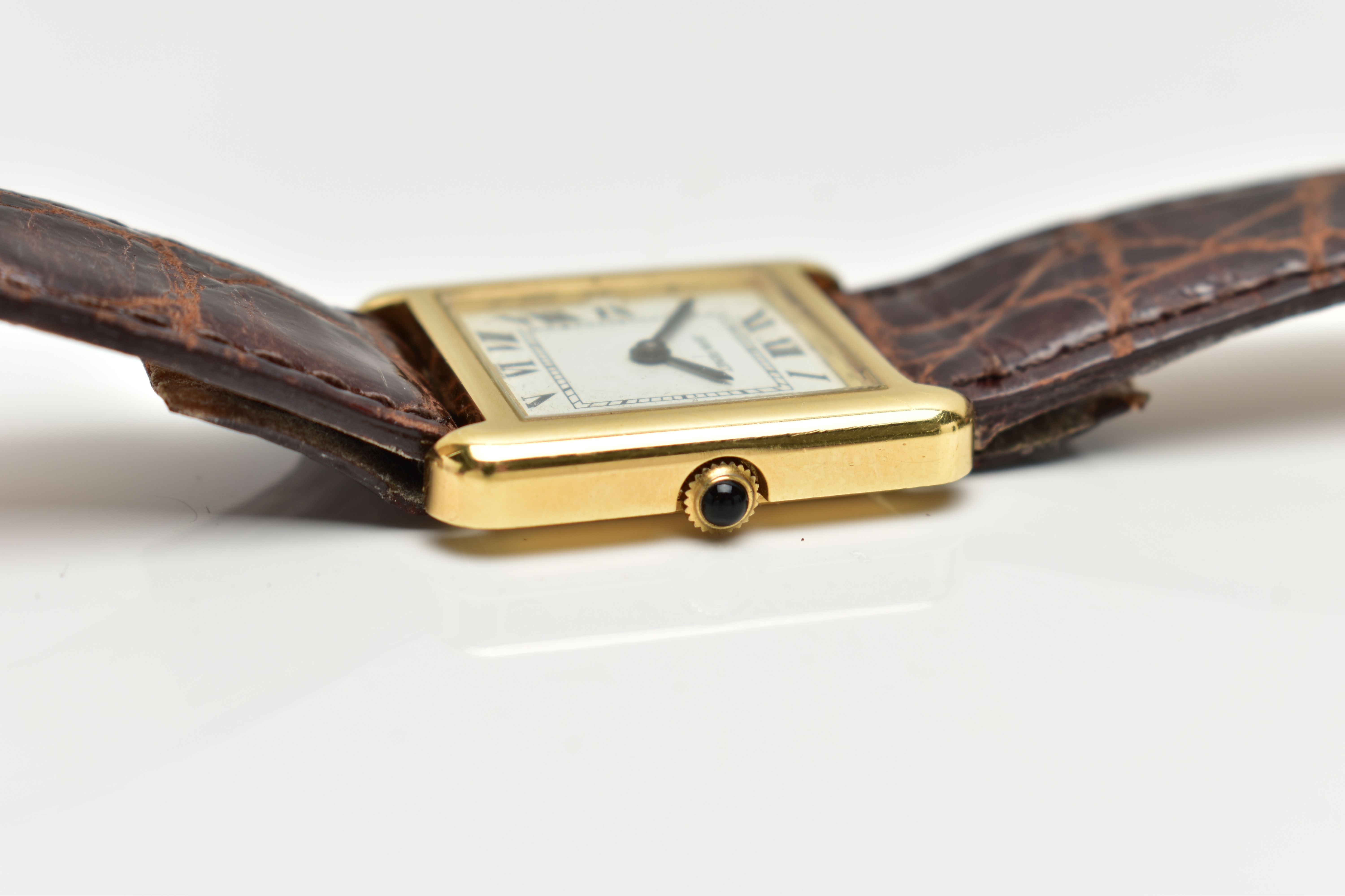 A LADIES 18CT GOLD 'JEAN RENET' WRISTWATCH, hand wound movement, square dial, signed 'Jean Renet', - Image 6 of 6