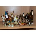 A QUANTITY OF BESWICK ANIMAL FIGURES, comprising a large Pheasant impressed 1225 mark to base, a