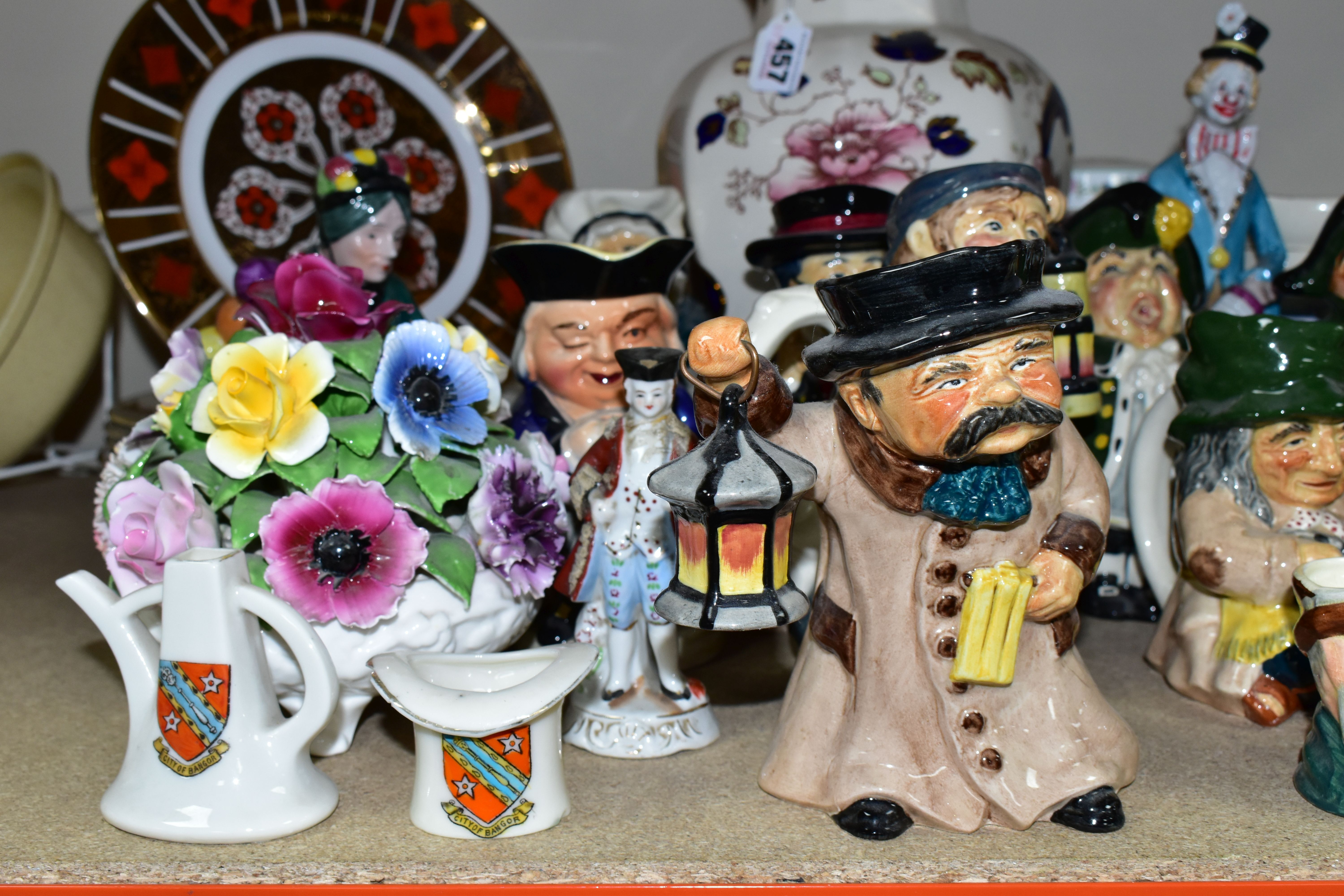 A LARGE COLLECTION OF TOBY JUGS, CHARACTER JUGS, VASES AND CABINET PLATES, comprising a set of six - Image 5 of 10