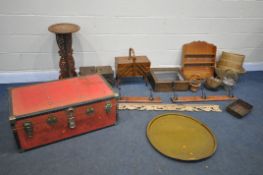 A SELECTION OF OCCASIONAL FURNITURE, to include a two sewing boxes with contents (one missing
