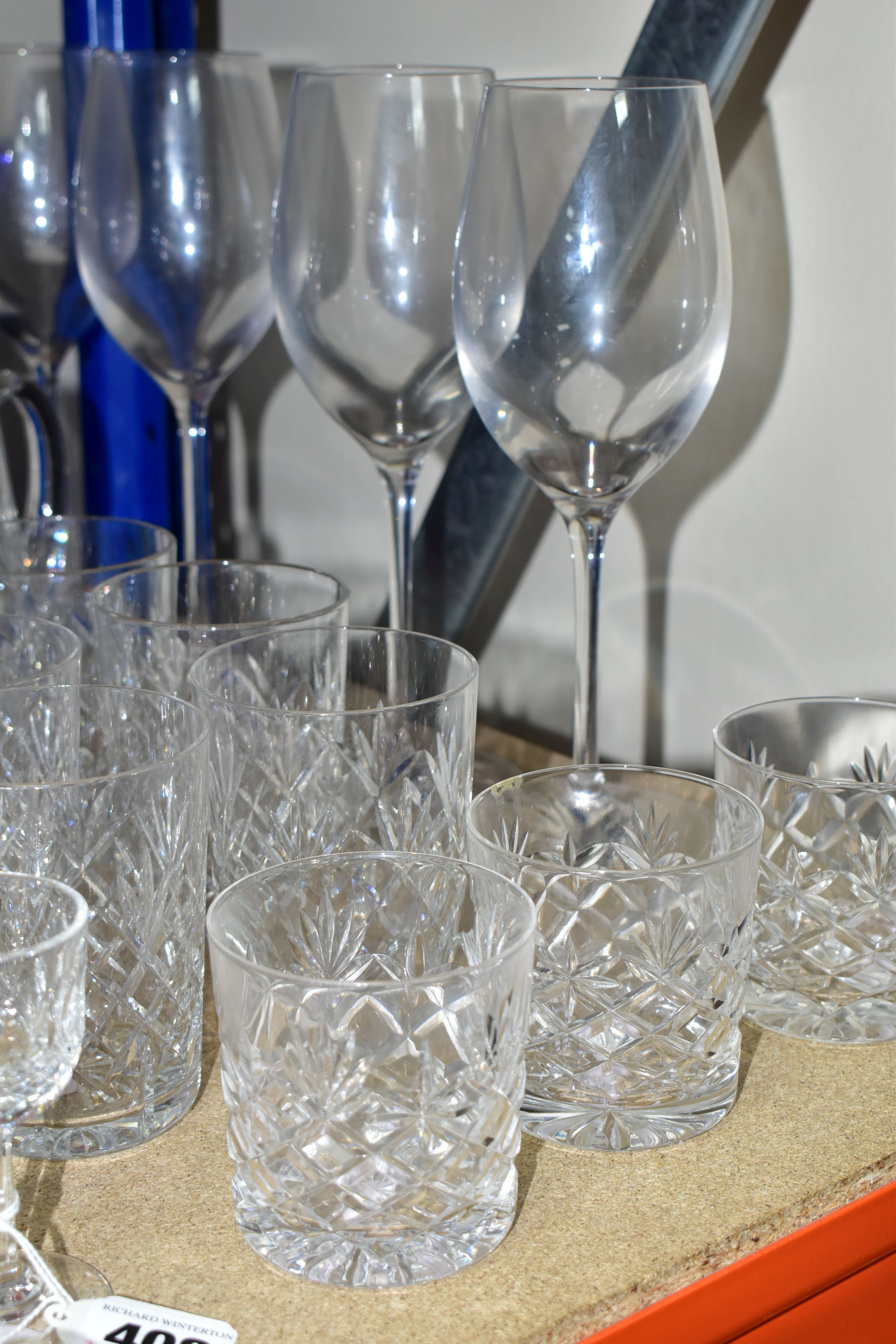 A GROUP OF CUT CRYSTAL AND OTHER GLASSWARES, over thirty pieces to include a set of four Waterford - Image 2 of 6