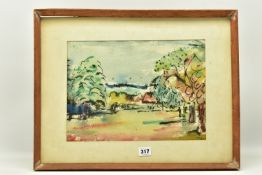DR G.H. ROSE (20TH CENTURY) 'PARK AT GRANGE COURT, CHIGWELL', a colourful landscape, initialled