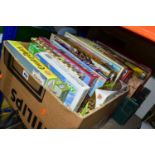 TWO BOXES OF ASSORTED JIGSAW PUZZLES, to include seventeen boxed jigsaw puzzles, maker's names