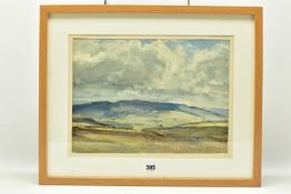 ARTHUR REGINALD SMITH (1871-1934) 'THE SHADOWED HILL - RYLSTONE FELL', a landscape of open fields,