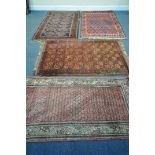 THREE VARIOUS 19TH/20TH CENTURY MIDDLE EASTERN HAND KNOTTED RUGS, of various patterns including
