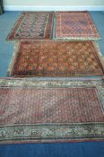 THREE VARIOUS 19TH/20TH CENTURY MIDDLE EASTERN HAND KNOTTED RUGS, of various patterns including