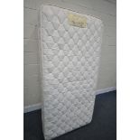 A SINGLE DIVAN BED AND MATTRESS (small stain)